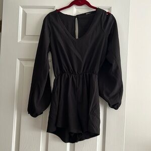 Romper-  Black with slits on arms